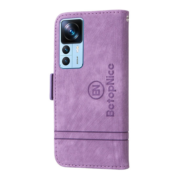 For Xiaomi 12T / 12T Pro / K50 Ultra BETOPNICE Dual-side Buckle Leather Phone Case(Purple)