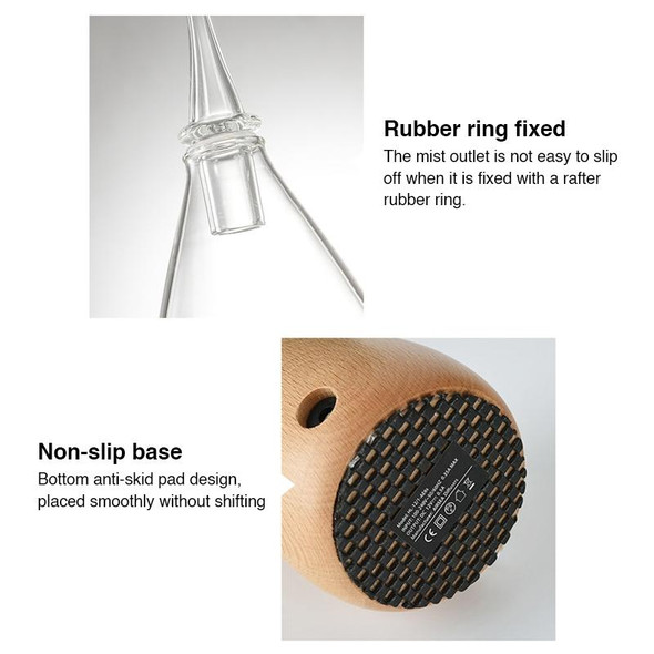 Waterless Diffuser Essential Oil Spray Wood Glass Aromatherapy Air Humidifier, Plug Type:UK Plug(Light Wood Grain)