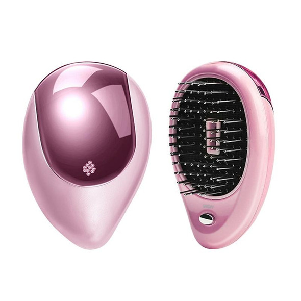 Portable Electric Hair Ionic Brush Hair Straightener Brush Negative Ion Comb Anti-static Massage Mini Straight Hair comb(Pink)