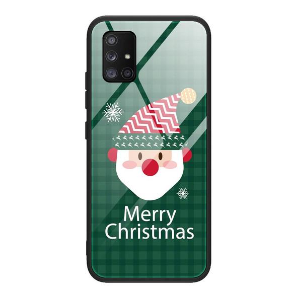 For Samsung Galaxy A71 5G Christmas Glass Phone Case(Santa Claus)