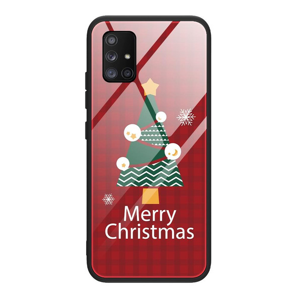 For Samsung Galaxy A51 4G Christmas Glass Phone Case(Christmas Trees)
