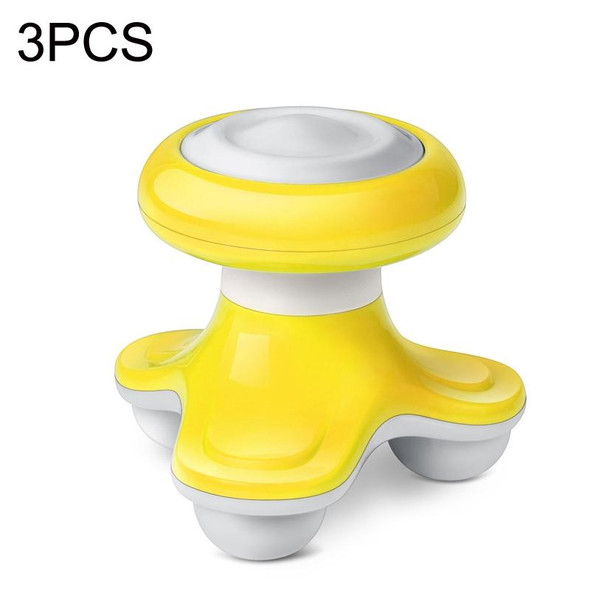 3PCS XF-69 Water Wave Mini Electric USB Vibration Massager(Yellow)