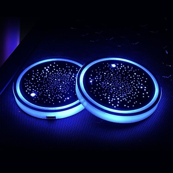 1 Pair Automotive LED Colorful Luminous Water Coaster Acrylic Car Cup Tank Atmosphere Lamp(Star Model)