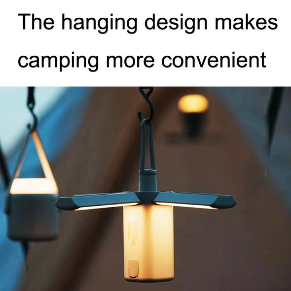 Outdoor Camping Lantern Camp Tent Chandelier Folding Portable Camping Lighting Flashlight(Grey)