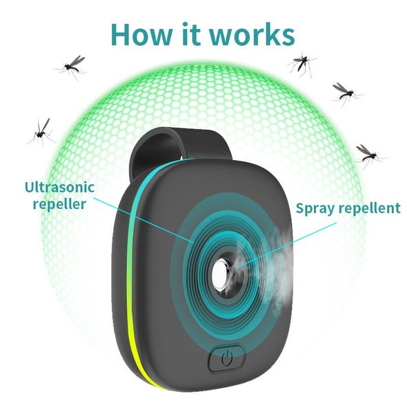 Outdoor Mosquito Repellent Ultrasonic Portable Spray Fragrance Mosquito Repellent(Black)