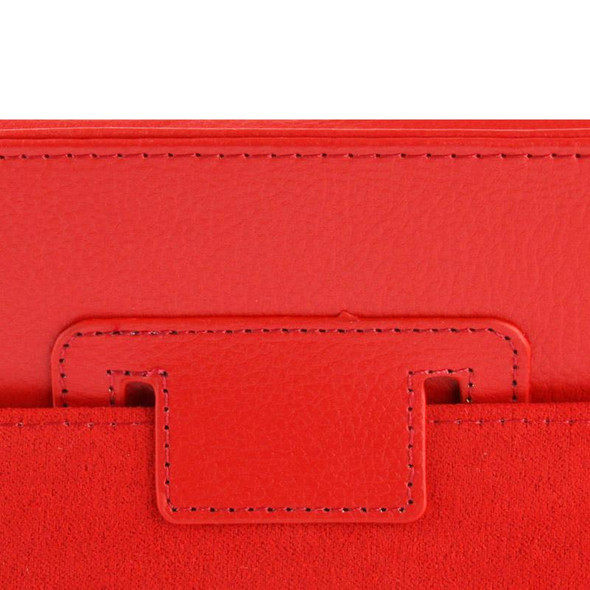 High Quality Litchi Texture Folding Leather with Sleep / Wake-up & Holder Function for iPad 2 / iPad 3 / iPad 4 (Red)