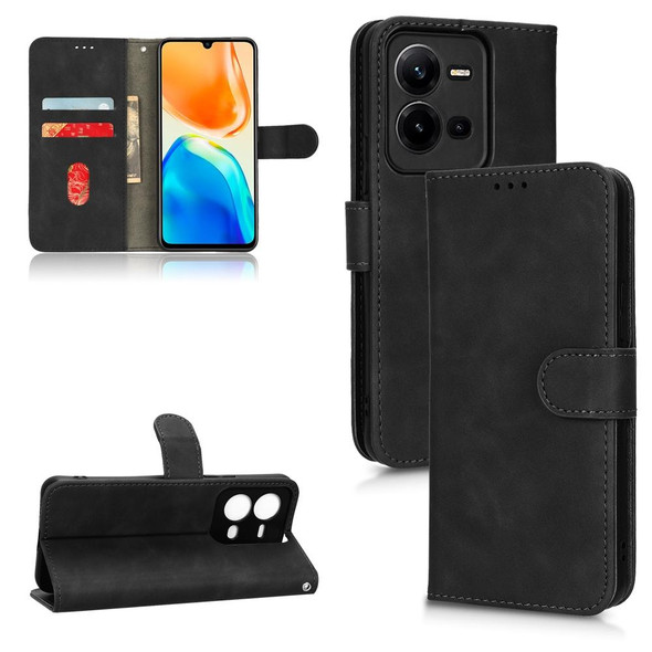 For vivo V25 5G / V25e Skin Feel Magnetic Flip Leather Phone Case(Black)