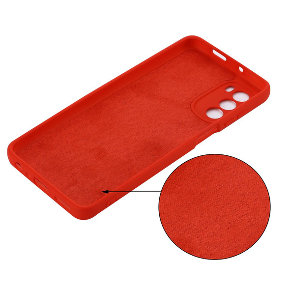 For Motorola Moto G62 5G Pure Color Liquid Silicone Shockproof Full Coverage Phone Case(Red)