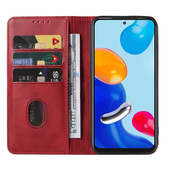 For Xiaomi Poco M4 Pro Magnetic Closure Leather Phone Case(Red)