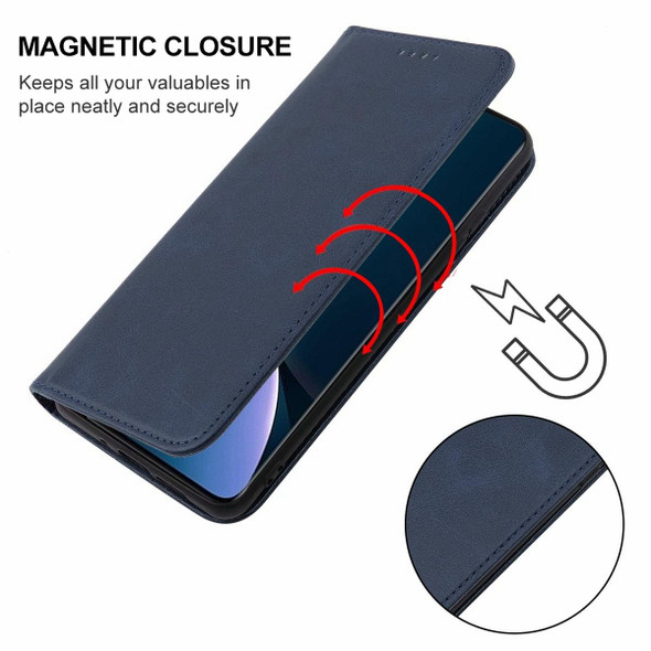 For Xiaomi 12 Pro Dimensity Magnetic Closure Leather Phone Case(Blue)