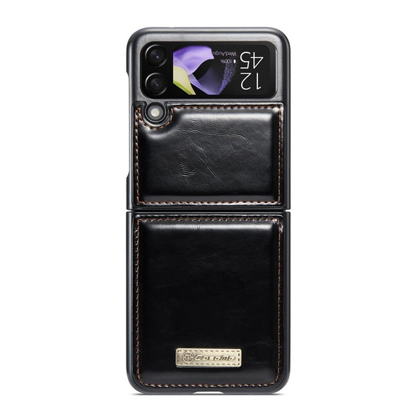 For Samsung Galaxy Z Flip4 CaseMe 003 Crazy Horse Texture Leatherette Phone Case(Black)