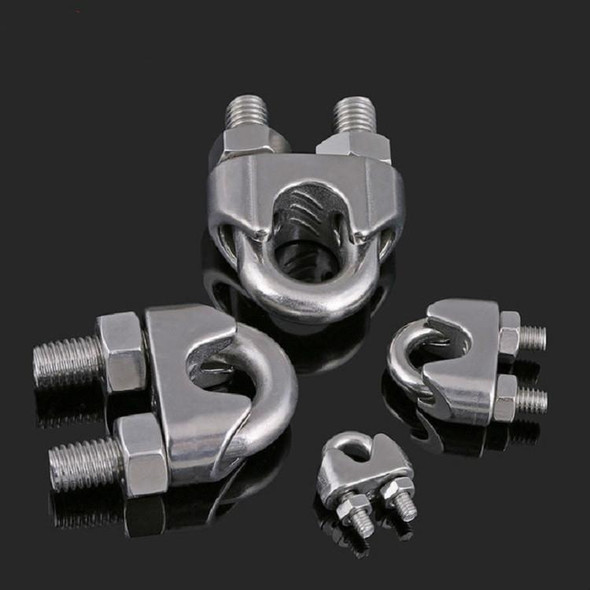 2 PCS Stainless Steel Clip U-shaped Wire Rope Card Head Rope Wire Rope Rolling Head Buckle, Specification:M10