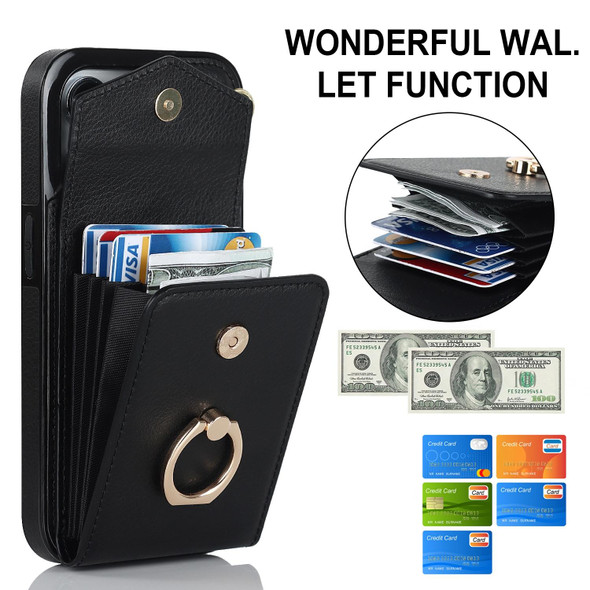 For iPhone 13 mini Anti-theft RFID Card Slot Phone Case(Black)