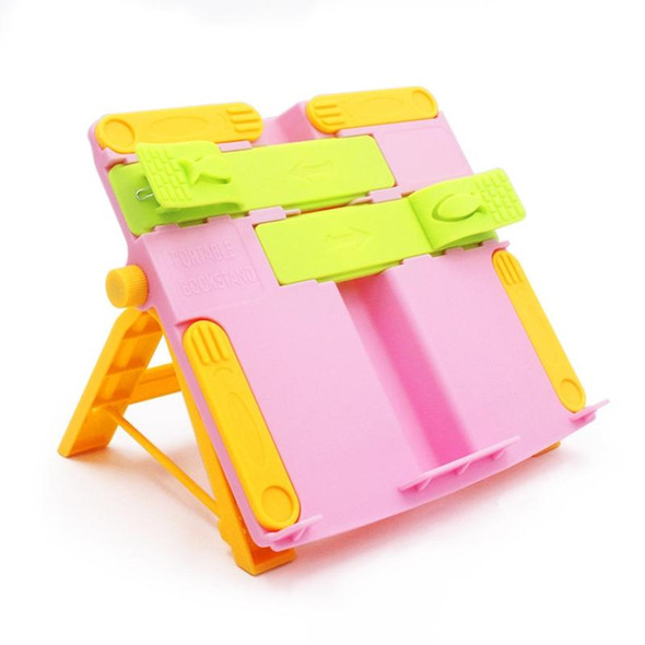 2 PCS Creative Folding Bookshelf Upgraded Portable Folding Student Book Stand Book Holder(Pink)