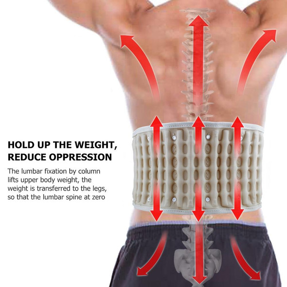Lumbar Spine Inflated Traction Belt Pneumatic Waist Protective Belt (Apricot)