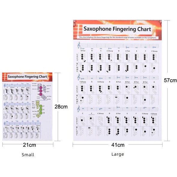Coated Paper Saxophone Fingering Chord Diagrams Saxophone Practice Figure(Large)