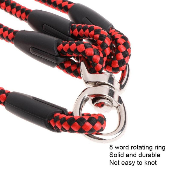 140cm 3 In 1 Leash Multi-head Dog Walking Rope(Rose Red)