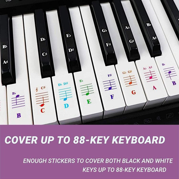 QT-005-A 5PCS Children Piano Keyboard Color Stickers Musical Instrument Accessories