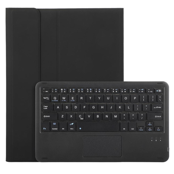 For iPad 10th Gen 10.9 2022 A10B-A Lambskin Texture Bluetooth Touch Keyboard Leatherette Tablet Case with Pen Slot(Black)