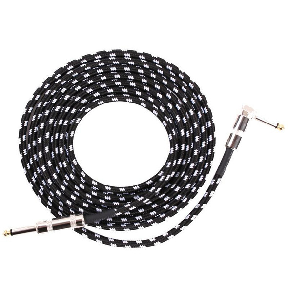 Guitar Connection Wire Folk Bass Performance Noise Reduction Elbow Audio Guitar Wire, Size: 1m(Black White)