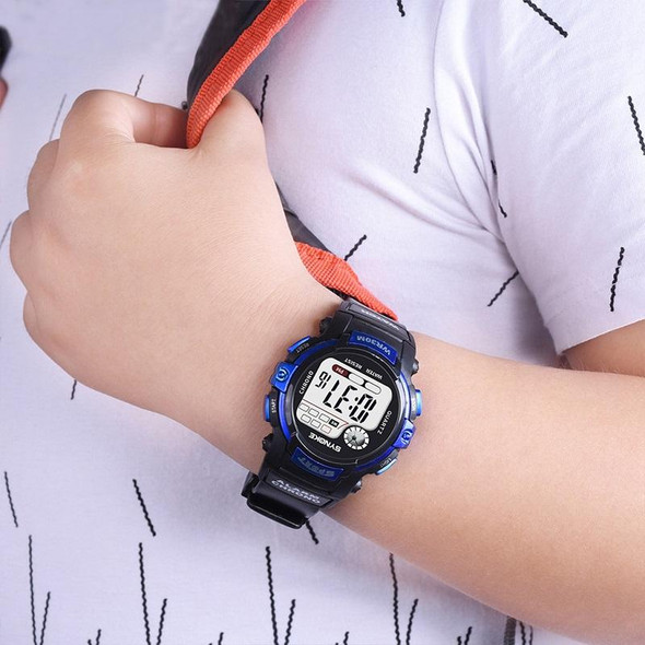 SYNOKE 99569 Children LCD Luminous Waterproof Electronic Sports Watch(Black Orange)