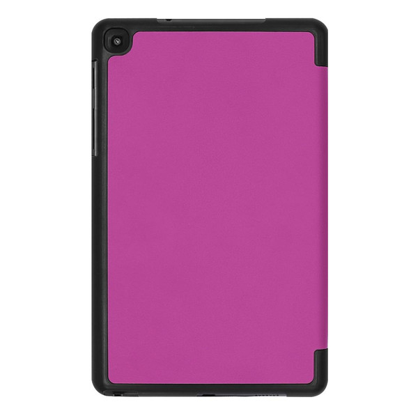 Custer Texture Horizontal Flip Leatherette Case for Galaxy Tab A 8.0 (2019) P205 / P200, with Three-folding Holder (Purple)