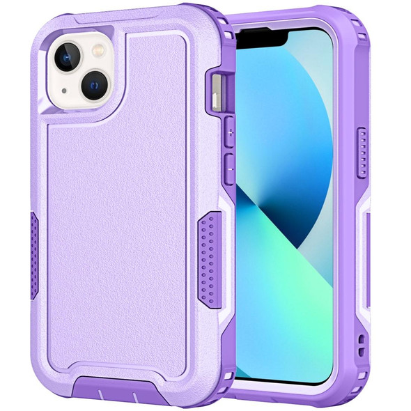 For iPhone 13 3 in 1 PC + TPU Shockproof Phone Case(Purple)