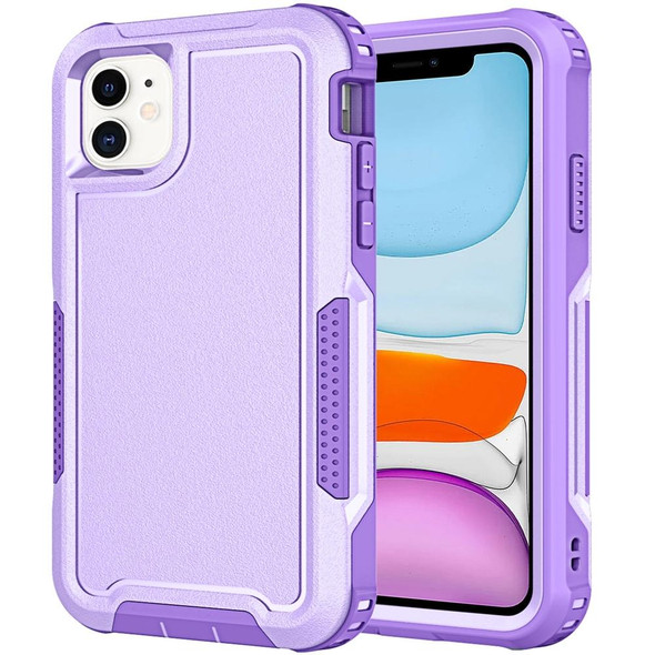 For iPhone 11 3 in 1 PC + TPU Shockproof Phone Case(Purple)