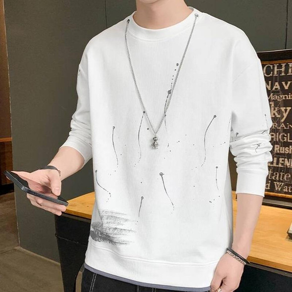 Fake Two-piece Crew-neck Long-sleeve T-shirt (Color:Sky Blue Size:110)