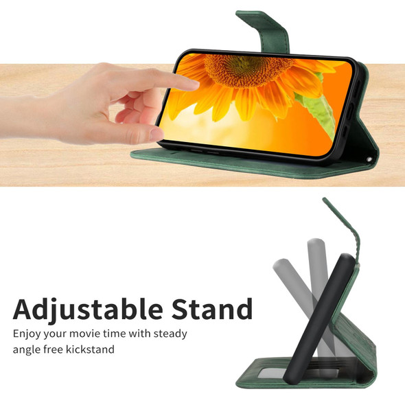 For Infinix Hot 10i / Smart 5 Pro Skin Feel Sun Flower Pattern Flip Leatherette Phone Case with Lanyard(Green)