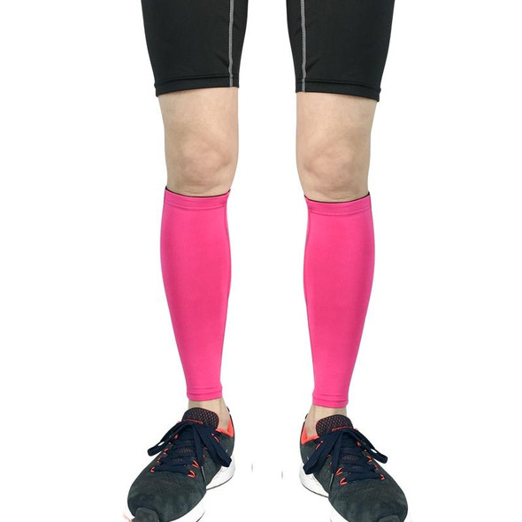 2 PCS Sports Breathable Compression Calf Protector Riding Running Football Basketball Mountaineering Protective Gear, Specification: M (Rose Red)