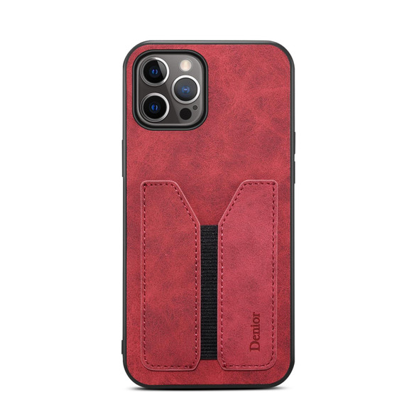 For iPhone 13 Pro Max Denior DV Elastic Card PU Back Cover Phone Case(Red)