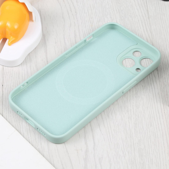 For iPhone 14 Plus Liquid Silicone Magsafe Phone Case (Light Cyan)