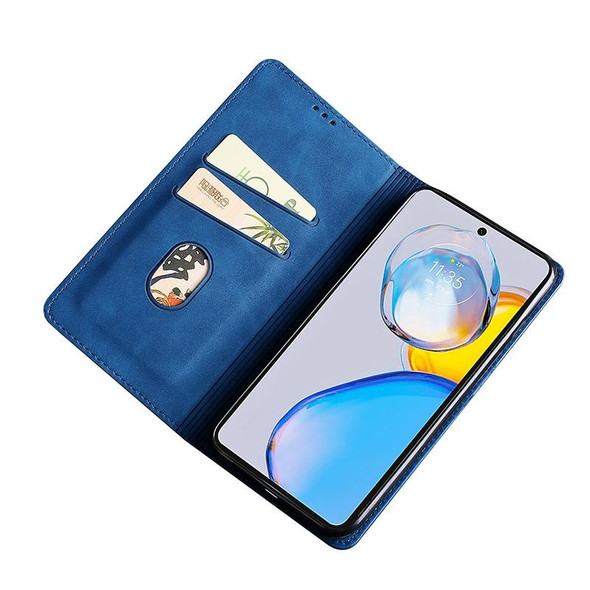 For vivo V25 5G/V25e 5G Skin Feel Magnetic Horizontal Flip Leather Phone Case(Blue)