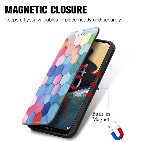 For Nokia G400 CaseNeo Colorful Magnetic Leatherette Phone Case(Colorful Cube)