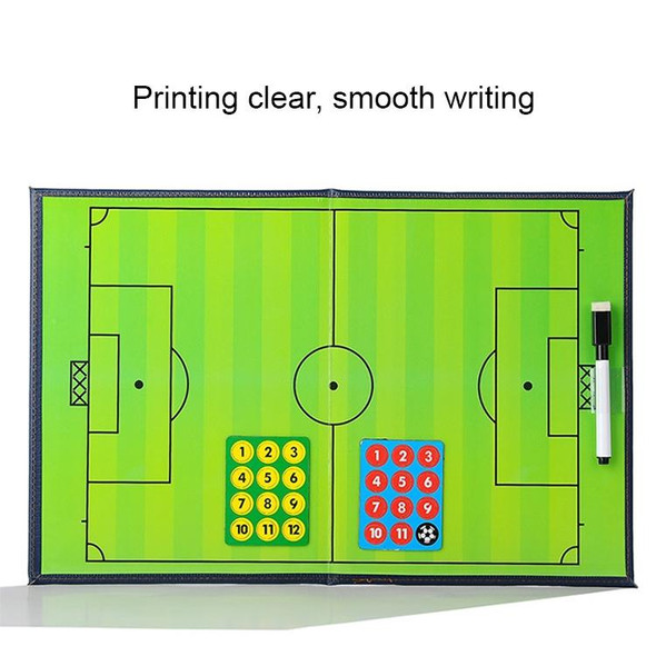 Foldable Football Coach Demonstration Board Magnetic Football Coach Board Clipboard Book Cover with Pen
