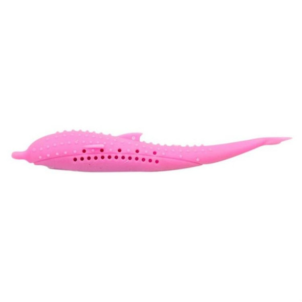 Catnip Cat Teeth Cleaning Silicone Dolphin Toy(Pink)