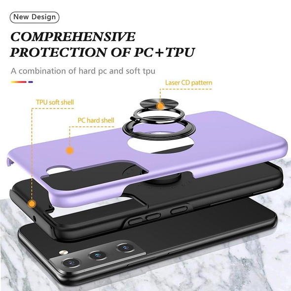 For Samsung Galaxy S22 5G PC + TPU Magnetic Phone Case with Invisible Ring Holder(Purple)