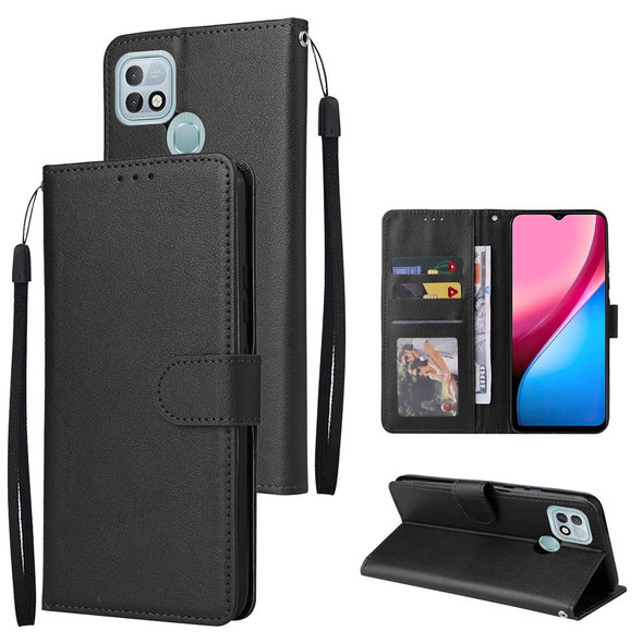 For Infinix Hot 10i Multifunctional Horizontal Flip Leatherette Case with Three Card Slot(Black)