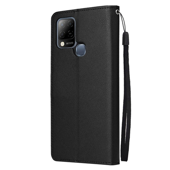 For Infinix Hot 10s Multifunctional Horizontal Flip Leatherette Case with Three Card Slot(Black)
