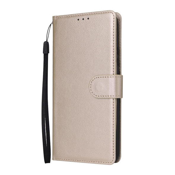 For Infinix Hot 10i Multifunctional Horizontal Flip Leatherette Case with Three Card Slot(Gold)
