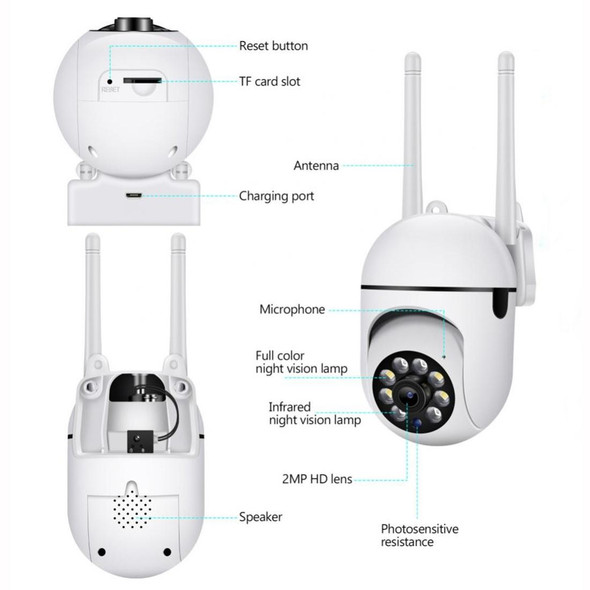 A7 1080P HD Wireless WiFi Smart Surveillance Camera Support Night Vision / Two Way Audio without Memory