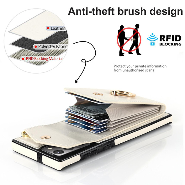 For Samsung Galaxy Note20 Anti-theft RFID Card Slot Phone Case(Beige)