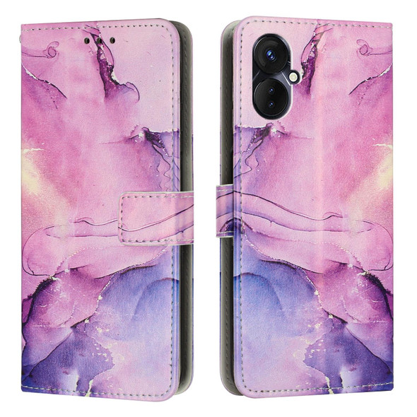 For Tecno Camon 19 Neo Painted Marble Pattern Leatherette Phone Case(Purple)