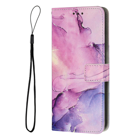 For Infinix Hot 12i Painted Marble Pattern Leatherette Phone Case(Purple)