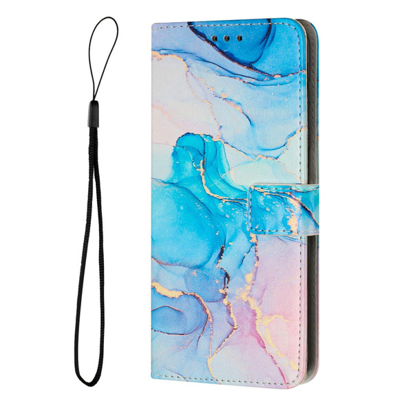 For Tecno Camon 19 Neo Painted Marble Pattern Leatherette Phone Case(Pink Green)