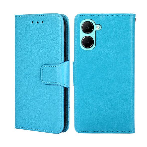 For Realme C33 4G Crystal Texture Leatherette Phone Case(Sky Blue)