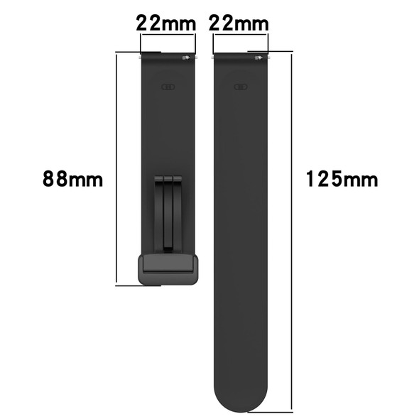 For Xiaomi MI Watch S1 22mm Folding Magnetic Clasp Silicone Watch Band(Black+Grey)