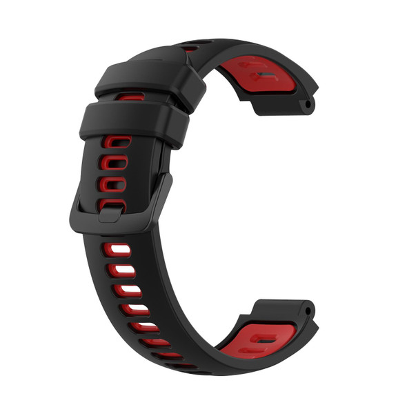 For Garmin Approach S6 Two-Color Silicone Watch Band(Black+Red)