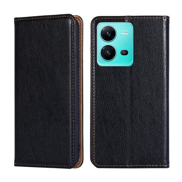 For vivo V25 5G/V25e 5G Gloss Oil Solid Color Magnetic Leather Phone Case(Black)